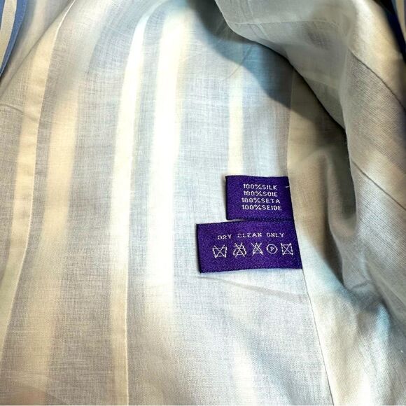 Ralph Lauren Spring 2006 Runway Collection Sky Blue Stripe Silk Cocktail Jacket - Picture 8 of 16